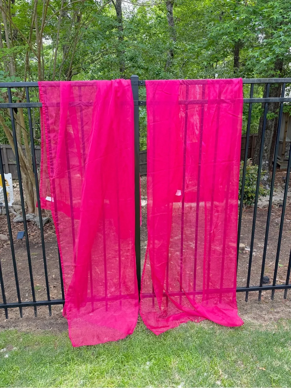 Bright Pink Sheer Window Curtains - Home Accents Ikea Sarita new w/o package